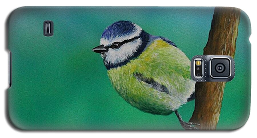 Bird Galaxy S5 Case featuring the painting Mr. Agile........The Blue Tit by Bob Williams