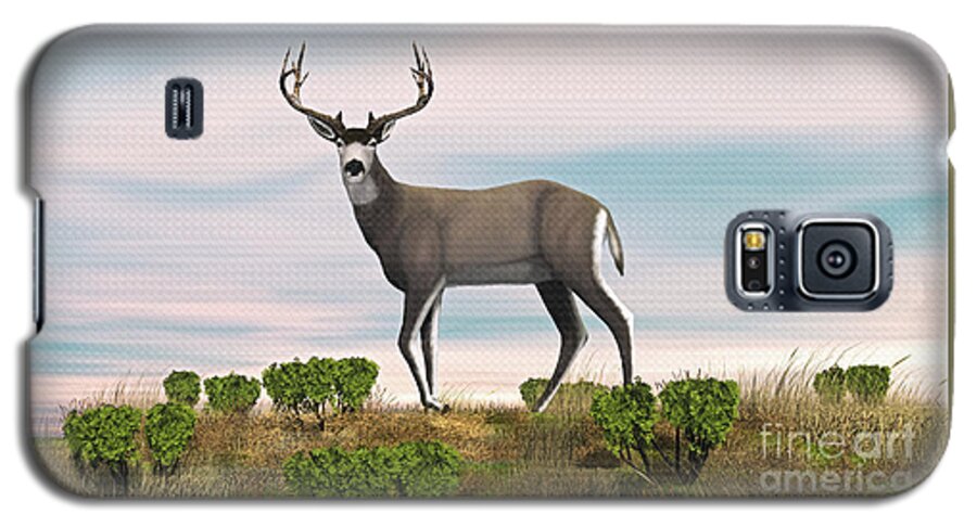 Deer Galaxy S5 Case featuring the digital art Mule Deer Buck by Walter Colvin