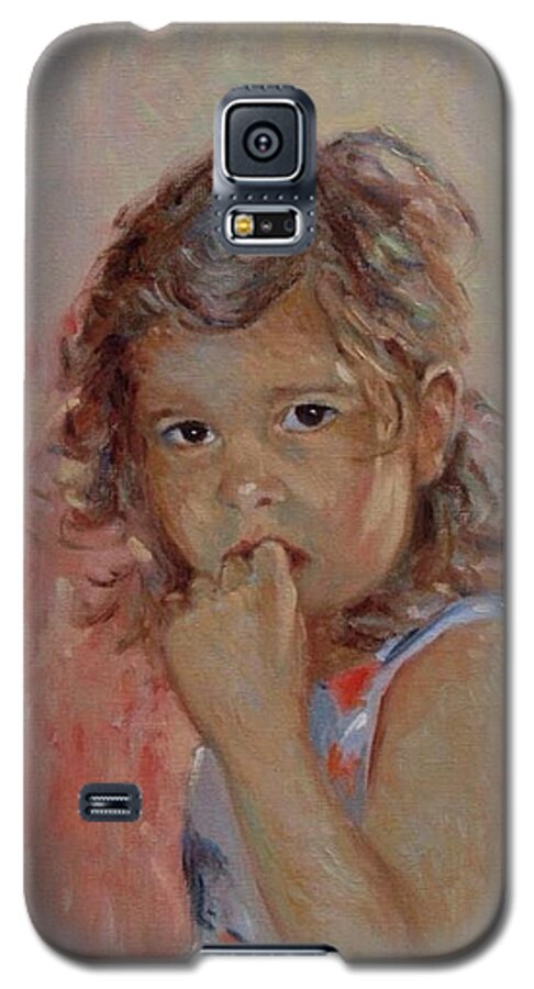 Girls Galaxy S5 Case featuring the painting My little baby by Pierre Dijk