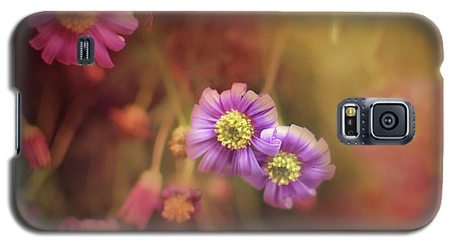 Mystic Flowers Galaxy S5 Case featuring the mixed media Mystic Flowers by Gwen Gibson