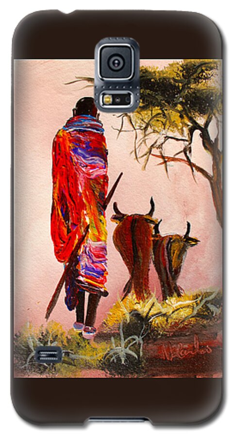 True African Art Galaxy S5 Case featuring the painting N 112 by John Ndambo