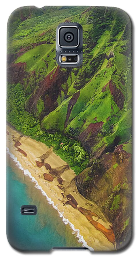 Aerial Galaxy S5 Case featuring the photograph Na Pali Coast Aerial by Andy Konieczny