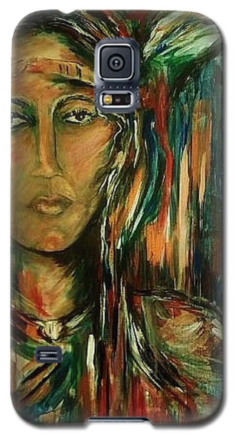 Cherokee Galaxy S5 Case featuring the painting Nancy Ward Beloved Woman Nanye by Dawn Caravetta Fisher