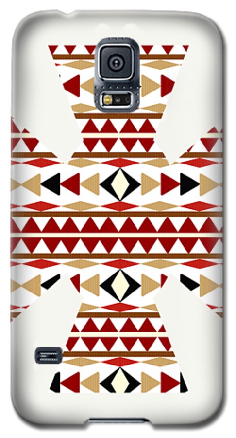 Navajo White Galaxy S5 Case featuring the mixed media Navajo White Pattern Art by Christina Rollo