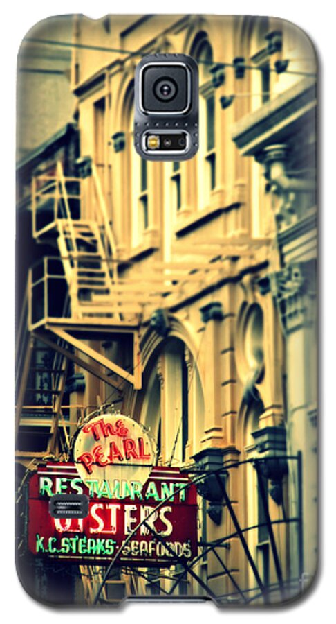 New Orleans Galaxy S5 Case featuring the photograph Neon Oysters Sign by Perry Webster
