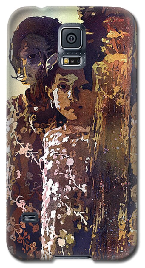 Nepal City Galaxy S5 Case featuring the painting Nepalese Girls by Ryan Fox