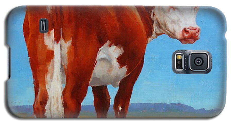 Cow Galaxy S5 Case featuring the painting New Horizons Undecided by Margaret Stockdale
