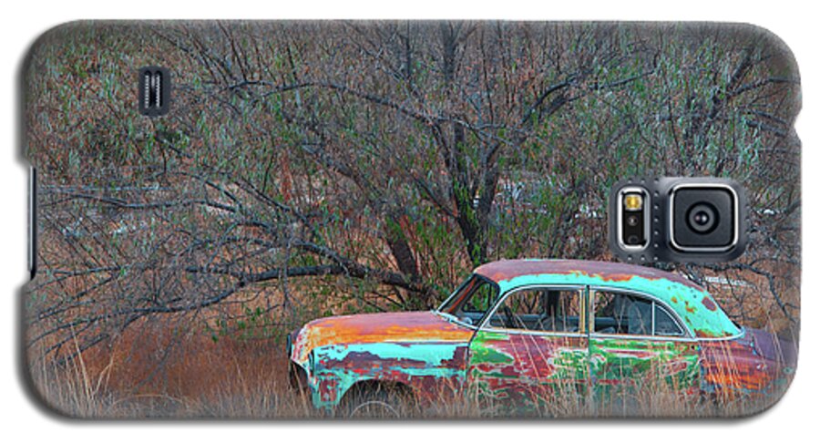 Abandoned Car Galaxy S5 Case featuring the photograph New Mexico Blue by Carolyn D'Alessandro