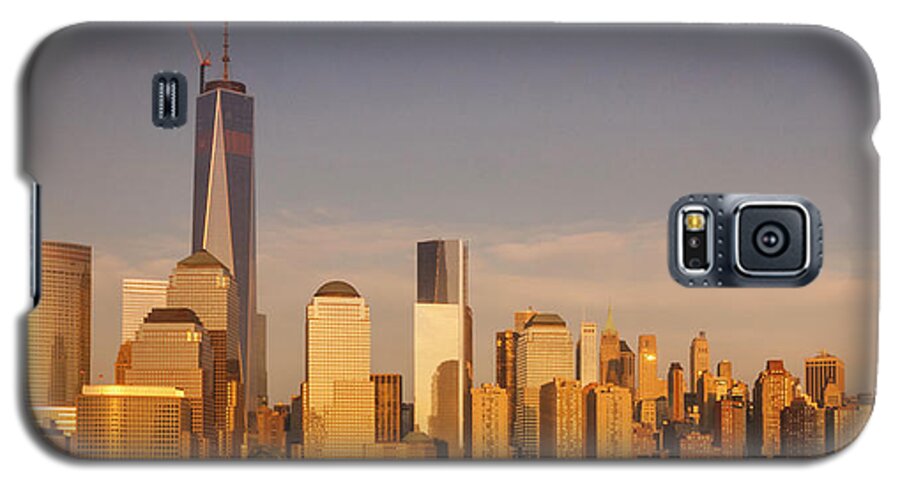 New World Trade Memorial Center Galaxy S5 Case featuring the photograph New World Trade Memorial Center and New York City Skyline Panorama by Ranjay Mitra