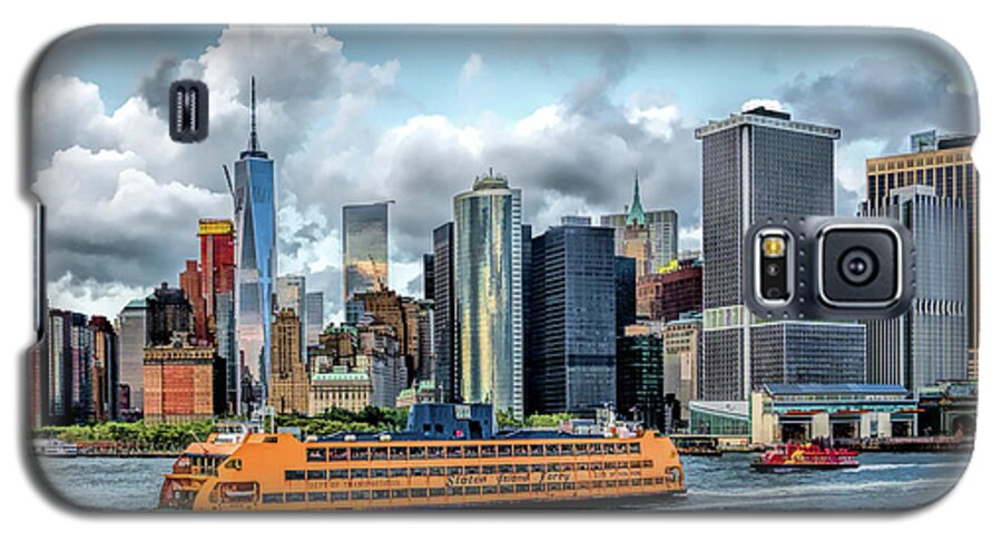 New York Galaxy S5 Case featuring the painting New York City Staten Island Ferry by Christopher Arndt