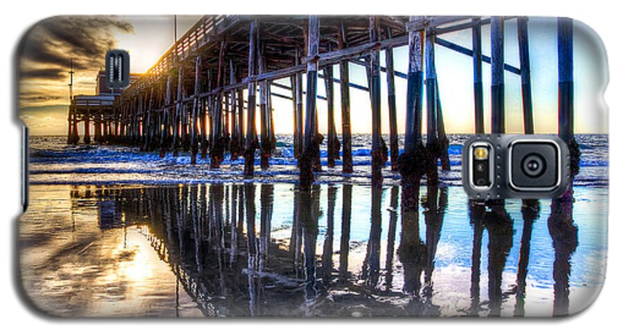 Newport Beach Galaxy S5 Case featuring the photograph Newport Beach Pier - Reflections by Jim Carrell