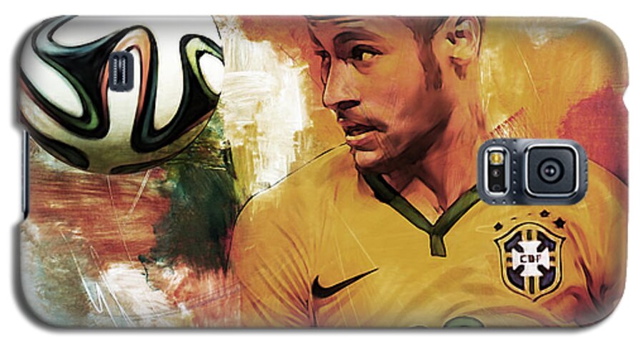 Neymar Galaxy S5 Case featuring the painting Neymar 05d by Gull G