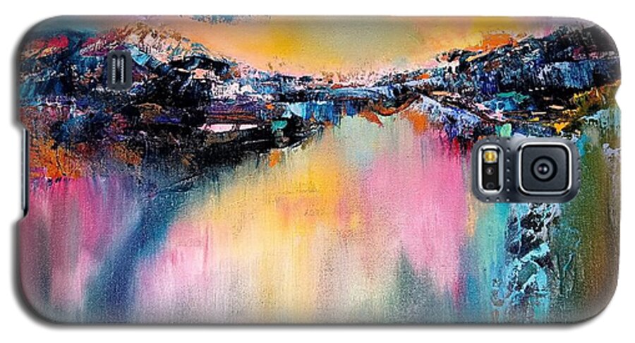Mixed Media Galaxy S5 Case featuring the painting Night Reflections by Kim Shuckhart Gunns
