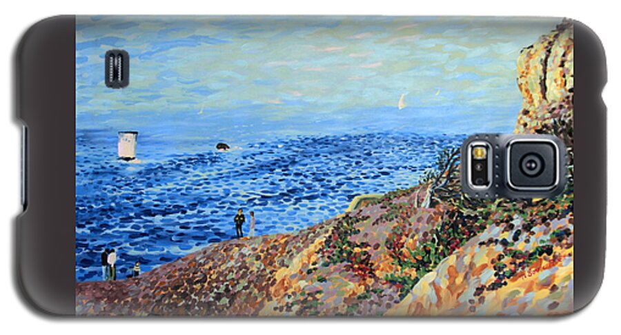 Bonnie Follett Galaxy S5 Case featuring the painting November Day at Point Lobos San Francisco by Bonnie Follett