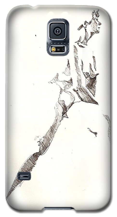 Nude Galaxy S5 Case featuring the drawing Nude 6 by R Allen Swezey