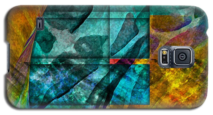 Abstract Galaxy S5 Case featuring the painting Ocean Doors by Allison Ashton