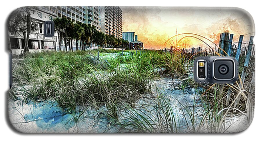 Ocean Drive Galaxy S5 Case featuring the digital art Ocean Drive Easter Sunrise by David Smith