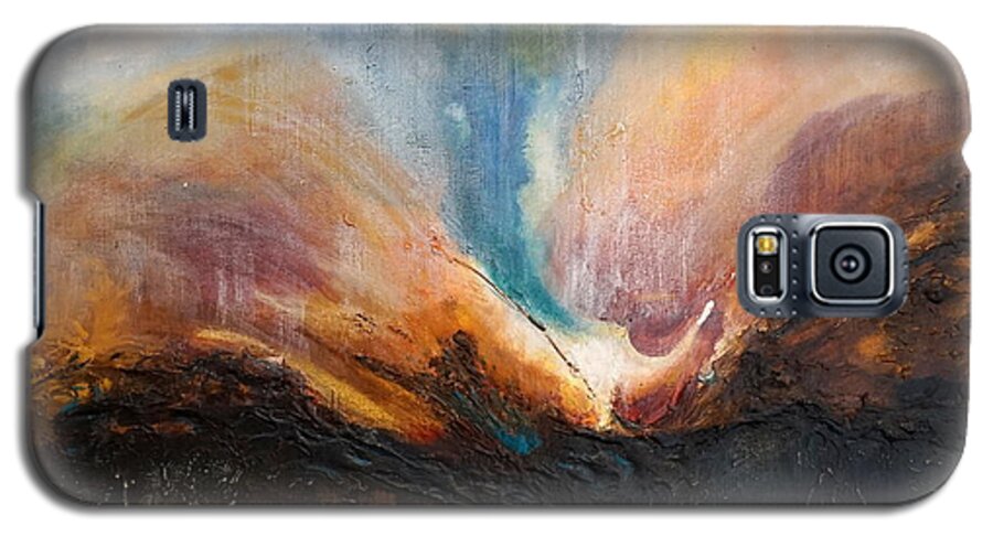 Abstract Galaxy S5 Case featuring the painting Oceans Apart by Theresa Marie Johnson