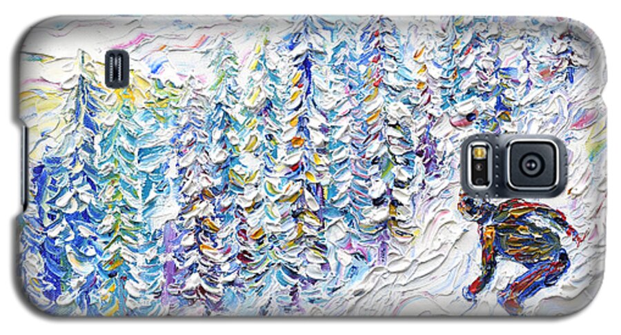 Les Arcs Galaxy S5 Case featuring the painting Off Piste Les Arcs 2000 by Pete Caswell