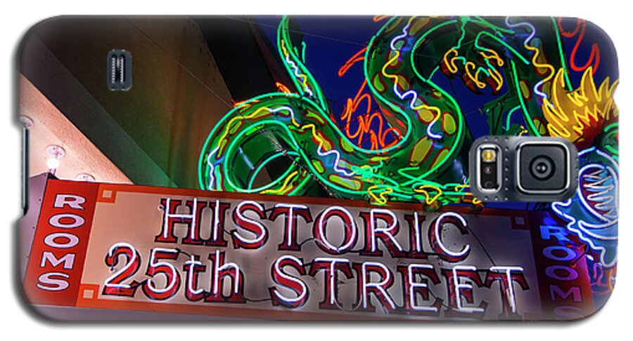Utah Galaxy S5 Case featuring the photograph Ogden's Historic 25th Street Neon Dragon Sign by Gary Whitton