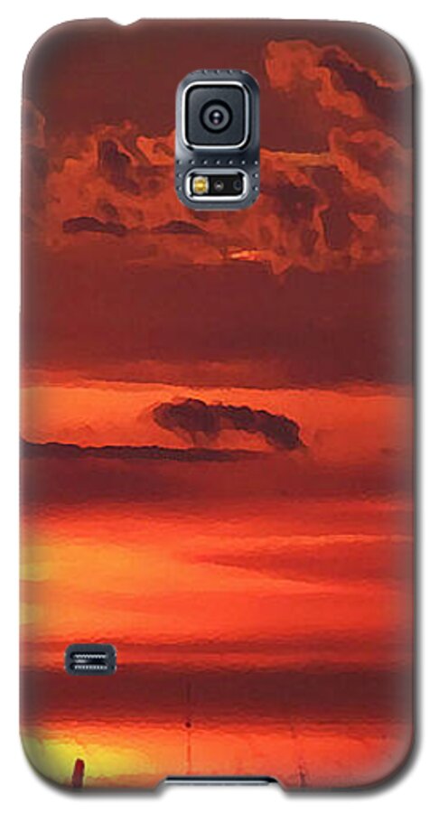 Oklahoma Sky Galaxy S5 Case featuring the mixed media Oklahoma Sky at Daybreak by Shelli Fitzpatrick