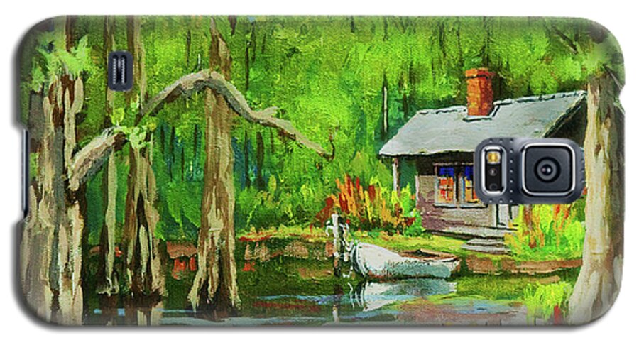 Louisiana Fishing Camp Galaxy S5 Case featuring the painting On the Bayou by Dianne Parks