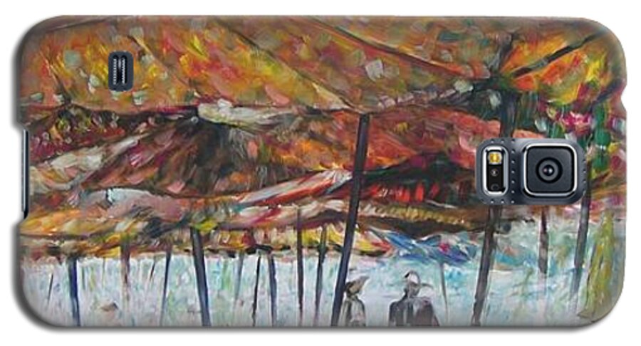 On The Beach Galaxy S5 Case featuring the painting On the Beach 1 by Sukalya Chearanantana