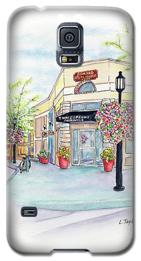 Small Town Galaxy S5 Case featuring the mixed media On the Corner by Lori Taylor