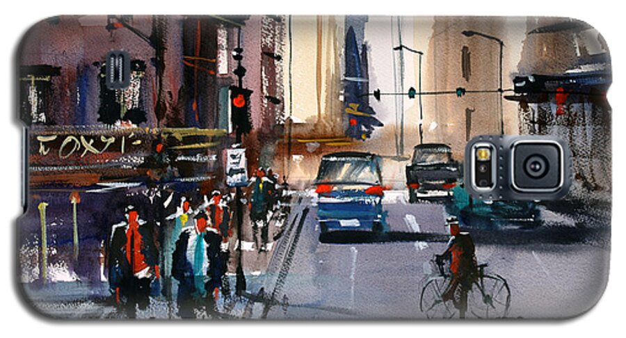 Ryan Radke Galaxy S5 Case featuring the painting One Way Street - Chicago by Ryan Radke
