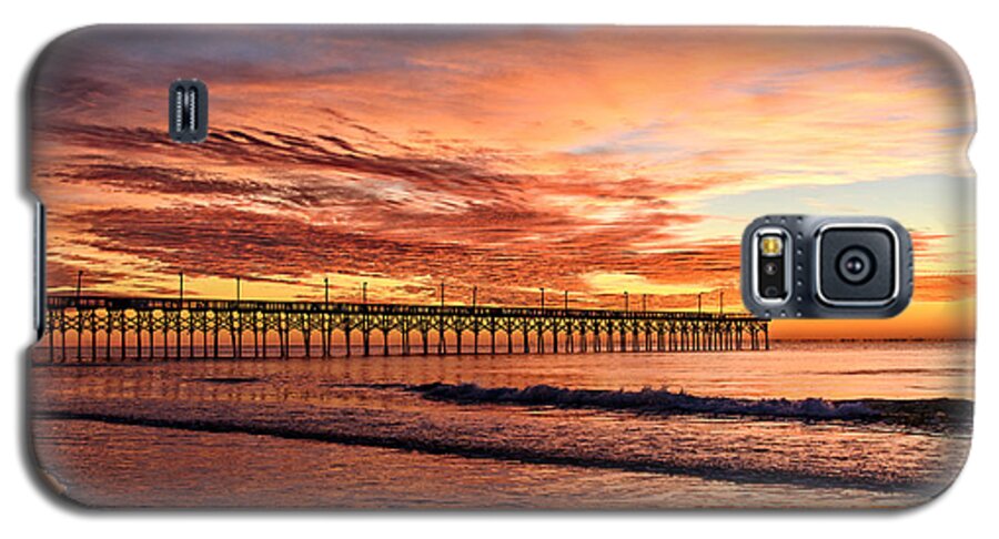 Surf City Galaxy S5 Case featuring the photograph Orange Pier by DJA Images