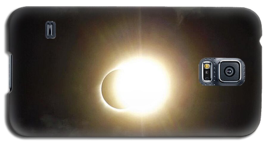 Eclipse Galaxy S5 Case featuring the digital art Otherworldly Eclipse-Leaving Totality by Michael Oceanofwisdom Bidwell