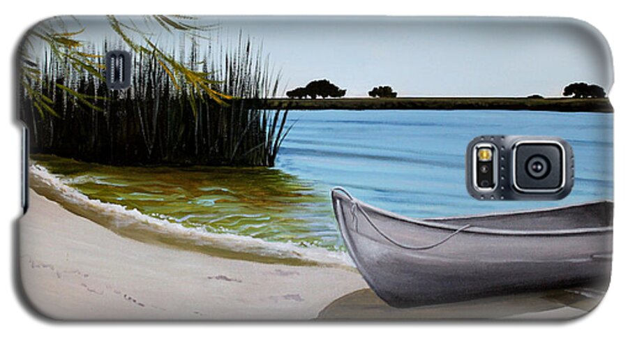 Landscape Galaxy S5 Case featuring the painting Our Beach by Elizabeth Robinette Tyndall