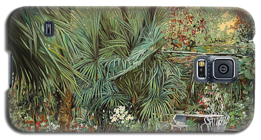Garden Galaxy S5 Case featuring the painting Our Little Garden by Guido Borelli