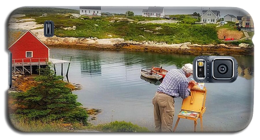 Art Galaxy S5 Case featuring the photograph Painting Peggys Cove by Mary Capriole