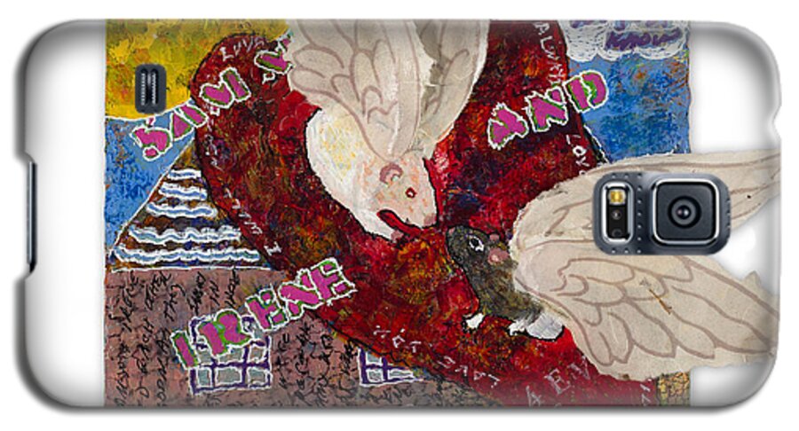  Galaxy S5 Case featuring the mixed media Pairs - Sammy and Irene by Dawn Boswell Burke