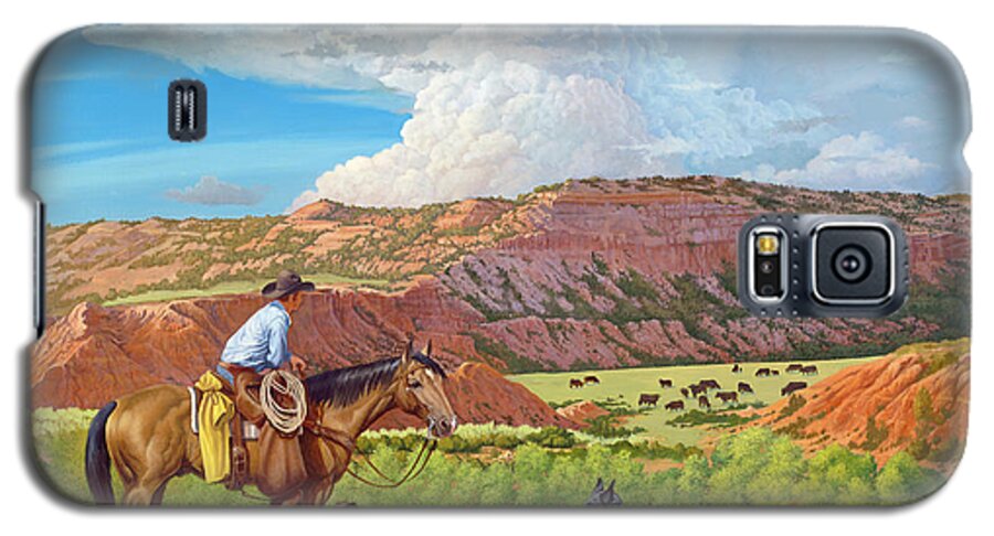 Palo Duro Canyon Galaxy S5 Case featuring the painting Palo Duro Serenade by Howard DUBOIS