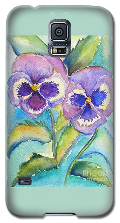 Pansy Galaxy S5 Case featuring the painting Pansies by Patricia Piffath