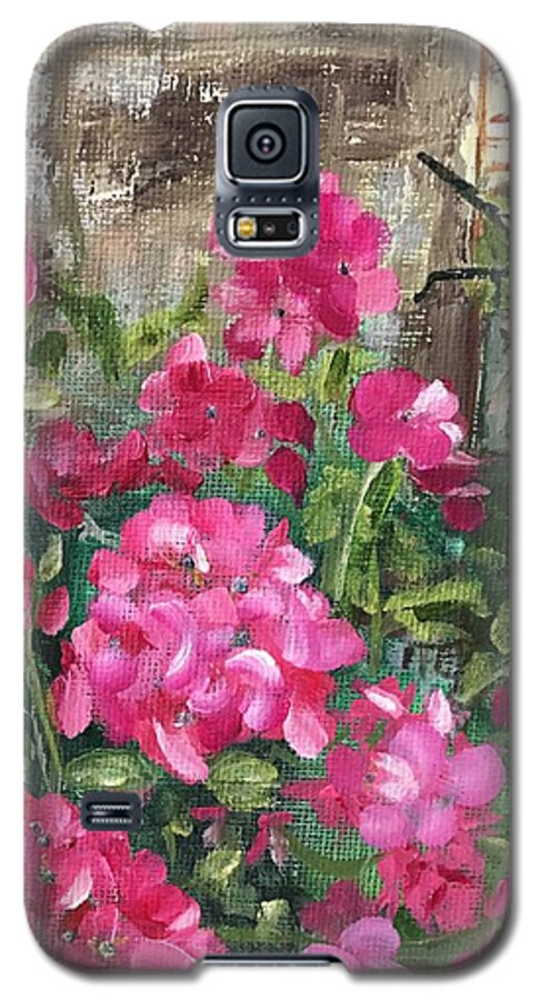 Geraniums Galaxy S5 Case featuring the painting Paris, Wisconsin by Sharon Schultz