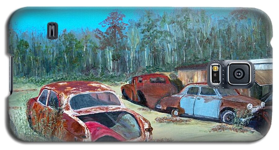 Old Cars Galaxy S5 Case featuring the painting Passions Past Tense by Peggy King