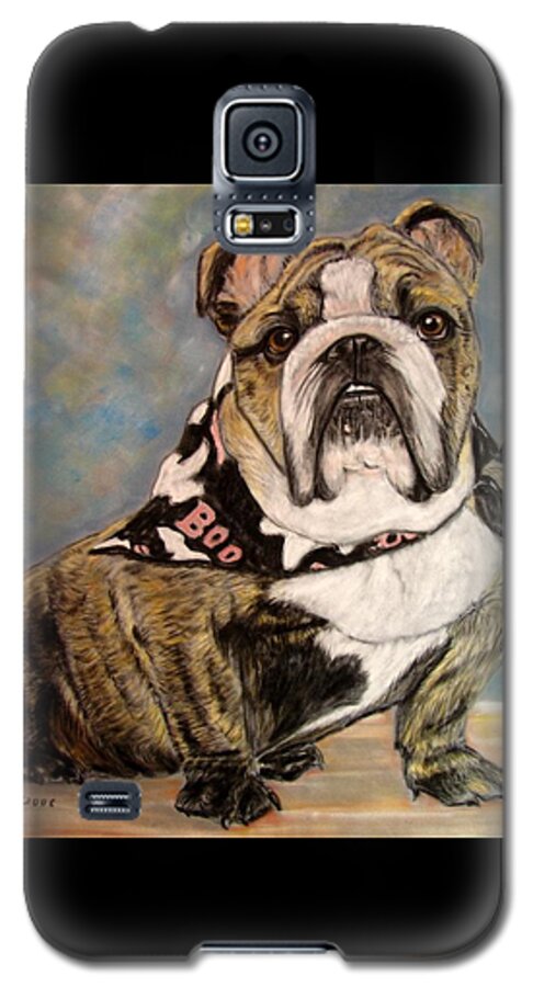 Brindle Galaxy S5 Case featuring the painting Pastel English Brindle Bull Dog by Pat Davidson