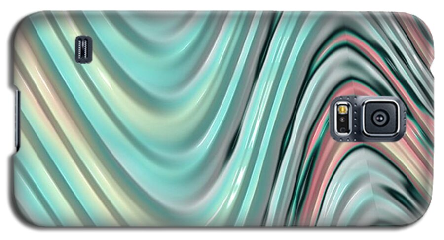 Fractal Art Galaxy S5 Case featuring the digital art Pastel Zigzag by Bonnie Bruno