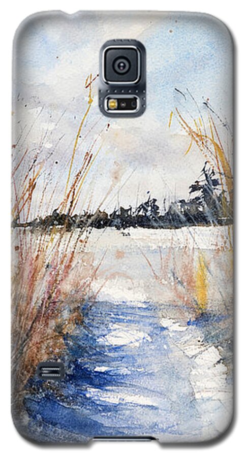 Watercolor Galaxy S5 Case featuring the painting Path Shadows in the Way Back by Judith Levins