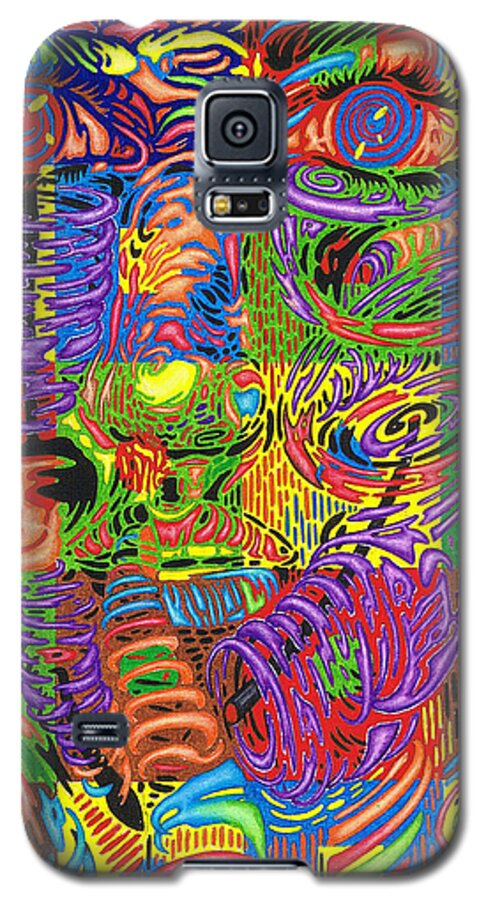 Color Galaxy S5 Case featuring the drawing Patterns of Personality by Justin Jenkins