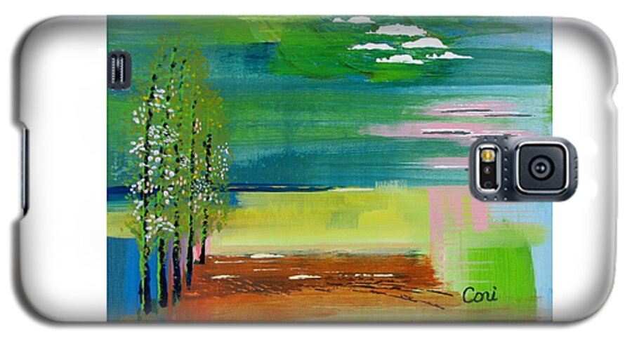Zen Galaxy S5 Case featuring the painting Pause by Corinne Carroll