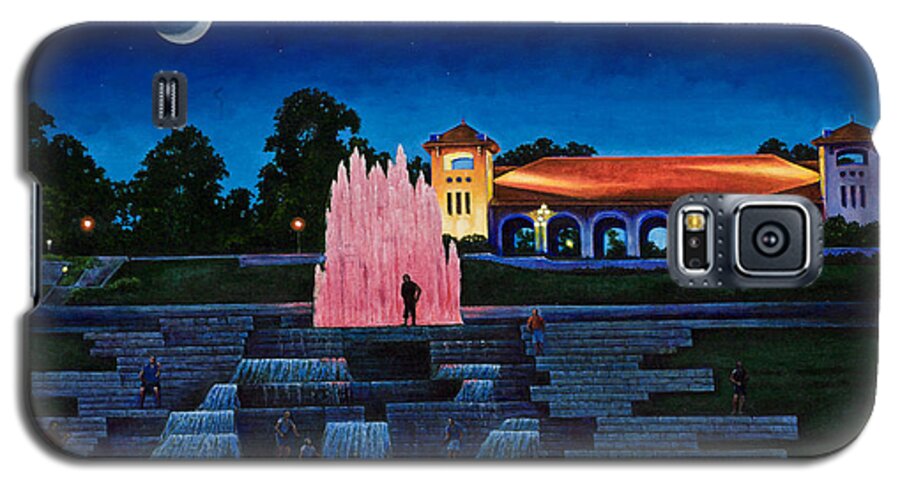 Forest Park Galaxy S5 Case featuring the painting Pavilion Fountains by Michael Frank