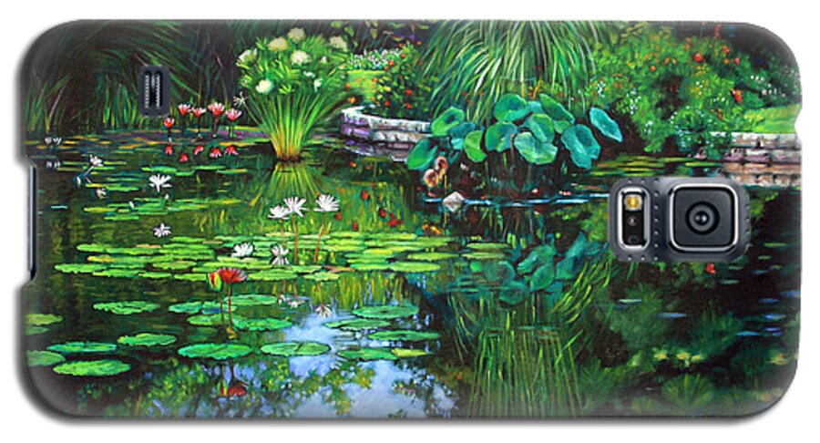 Landscape Galaxy S5 Case featuring the painting Peace Floods my Soul by John Lautermilch