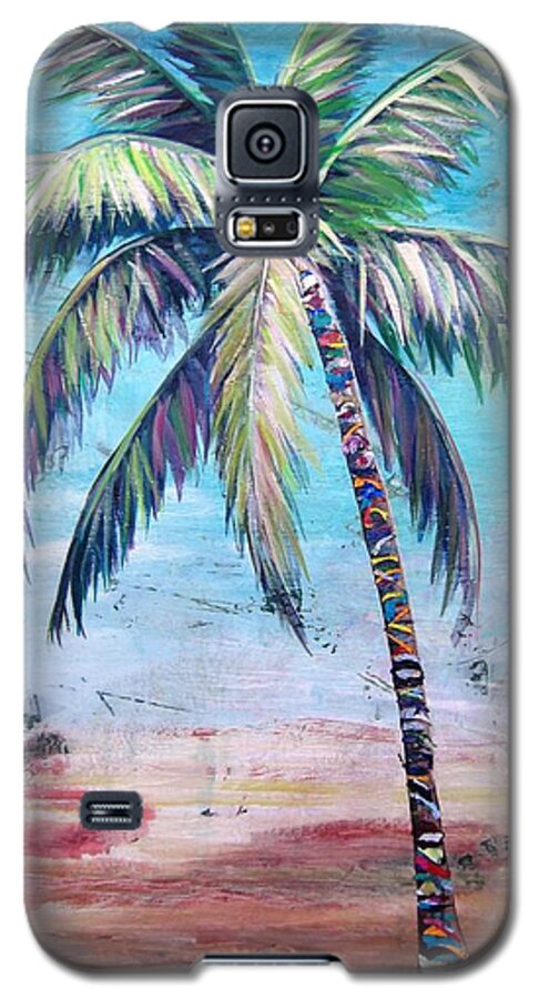 Blue Galaxy S5 Case featuring the painting Pelican Palm II by Kristen Abrahamson