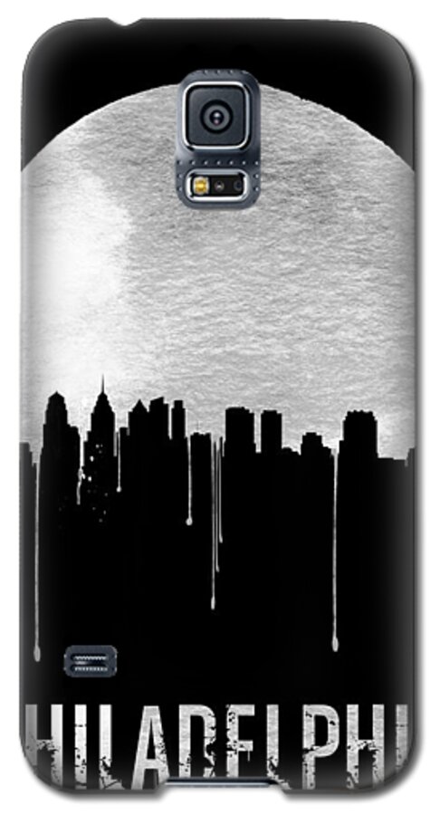 Philadelphia Galaxy S5 Case featuring the painting Philadelphia Skyline Black by Naxart Studio