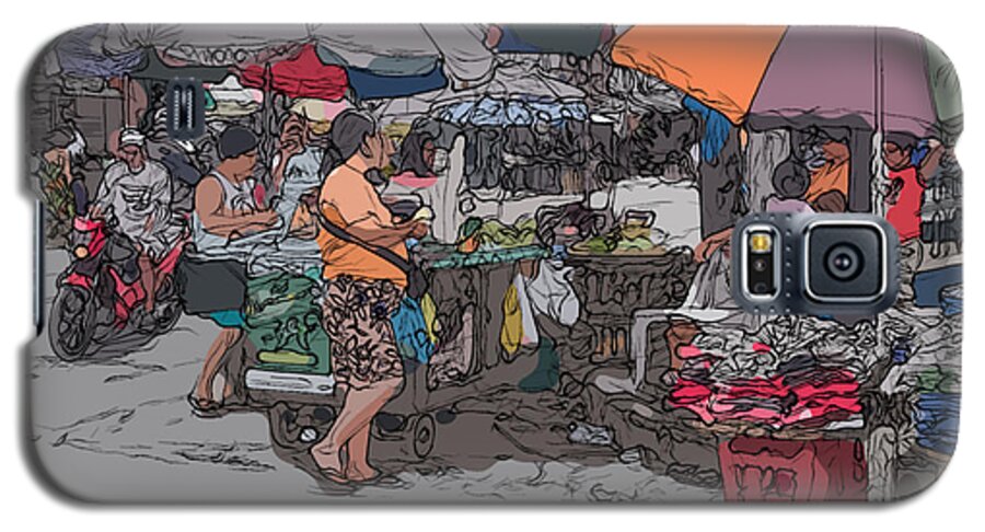 Philippines Galaxy S5 Case featuring the painting Philippines 708 Market by Rolf Bertram