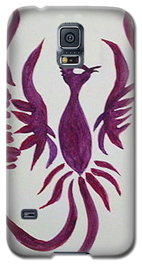 Phoenix Rising Galaxy S5 Case featuring the painting Phoenix Starr by Margaret Welsh Willowsilk